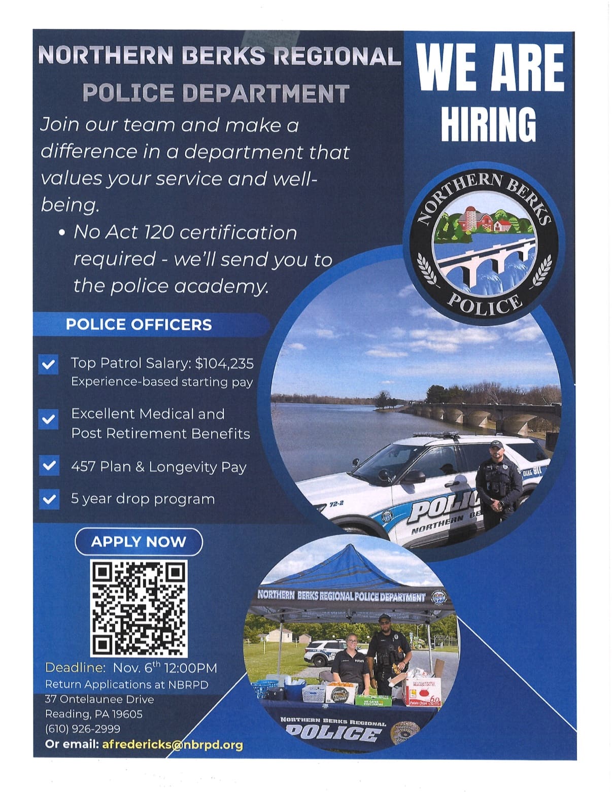 NBRPD Now Hiring flyer